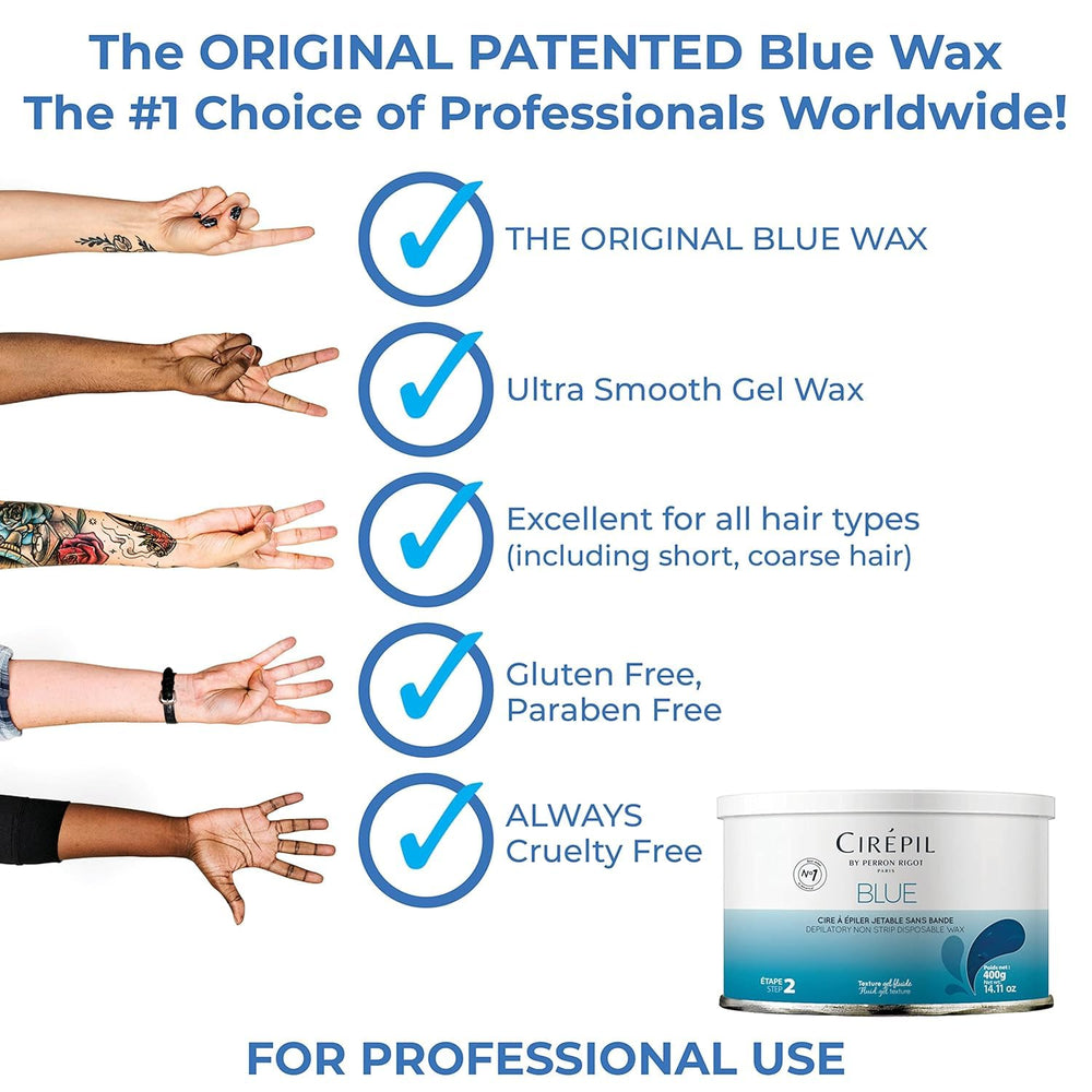 Cirepil Blue wax tin unscented formula ideal for fragrance-free waxing