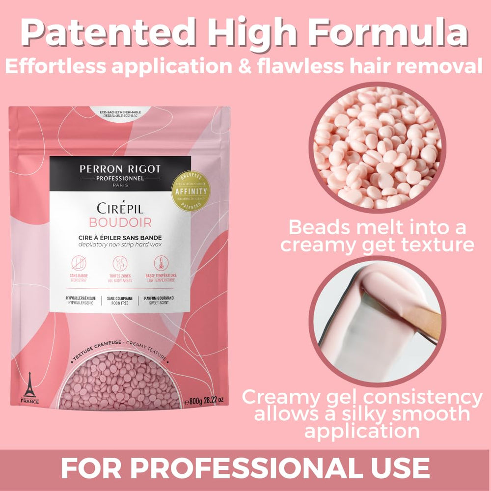 Cirepil Boudoir facial-wax-application focuses on delicate facial areas with care.