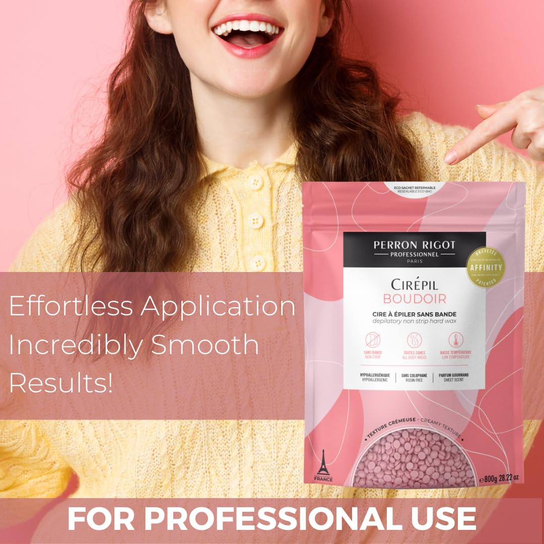 Cirepil Boudoir fragrance-sensory close-up emphasizes spa-like aroma during waxing.