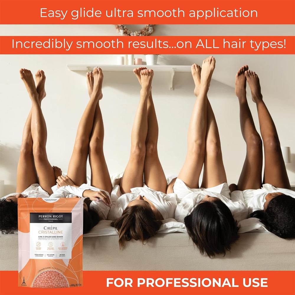 Cirepil Cristalline rosin-free formula — gentle option for sensitive skin during waxing.