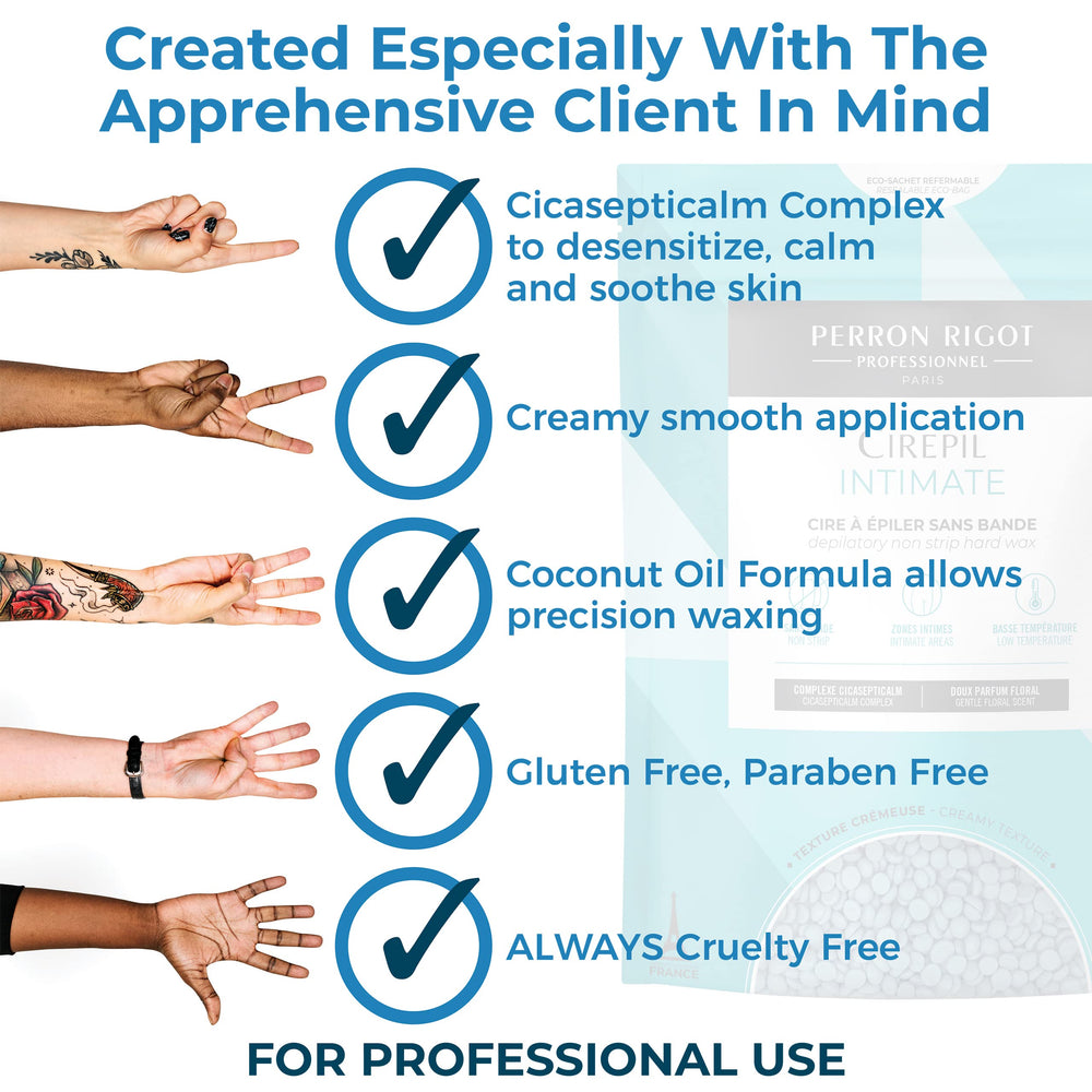 Cirepil intimate area waxing setup in a professional studio.