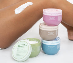 ciroa almond milk manuka honey body butter texture swatch, creamy hydration.