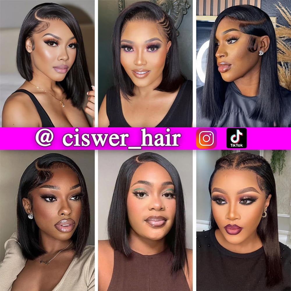 CISWER model wearing the bob wig for day-to-night versatility.