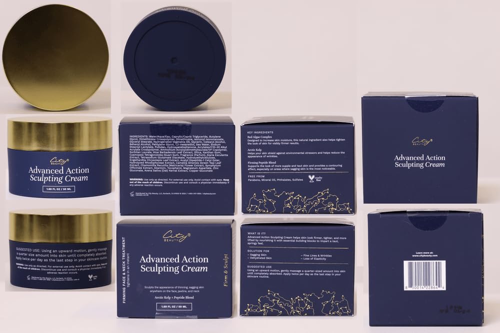 City Beauty Advanced Action Sculpting Cream application routine shot suggests AM/PM use