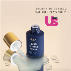 City Beauty UpLift Serum hands applying swirl shows hydrating, plumper skin effect.