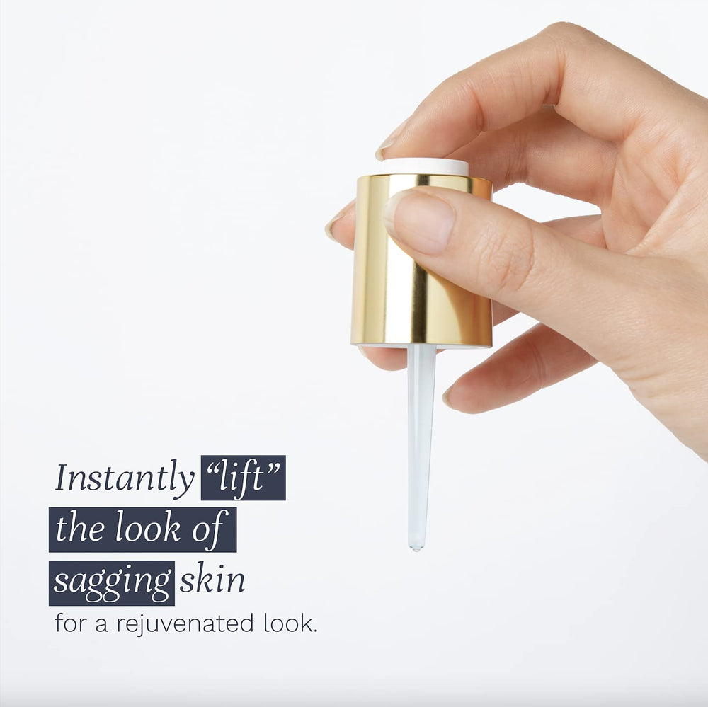 City Beauty UpLift Serum wrinkle-smoothing closeup hints at visible line reduction.