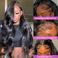 CITY GIRL 30in body wave lace-front wig demonstrates secure fit with virgin hair.