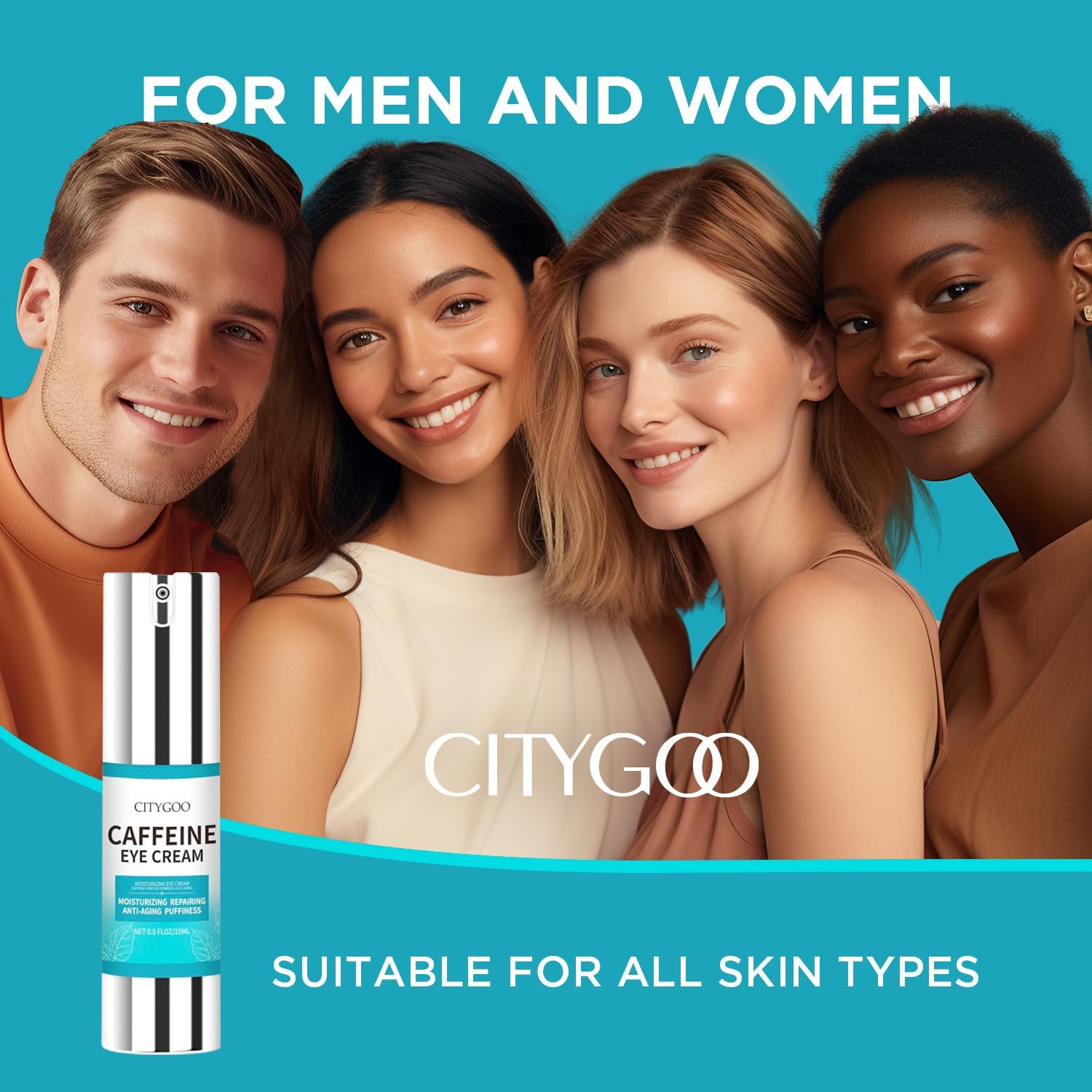 CITYGOO caffeine eye cream absorbs quickly into skin for all-day hydration
