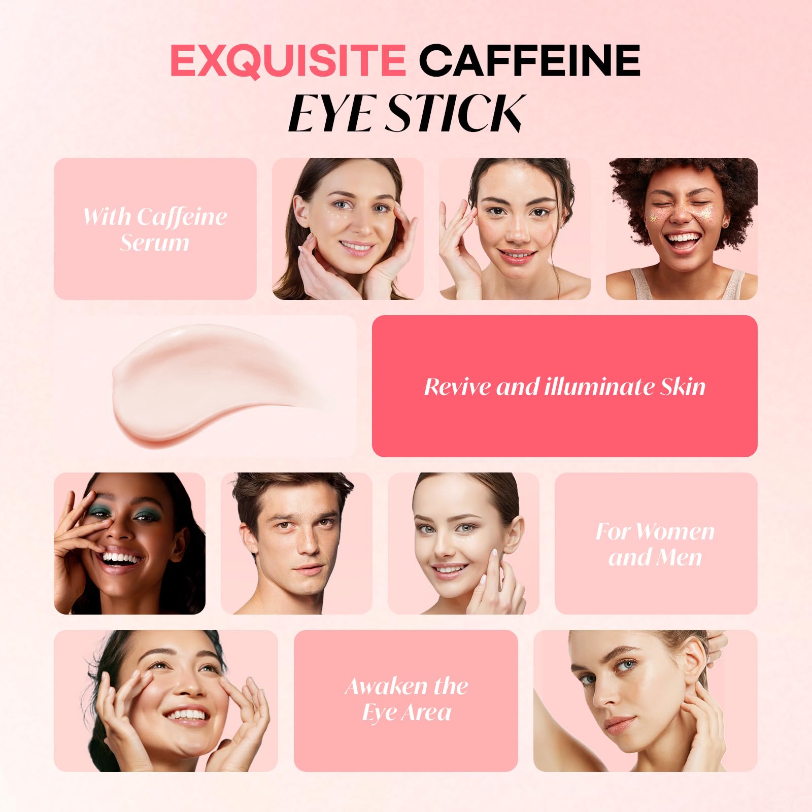 CITYGOO Caffeine Eye Cream Stick ingredients caffeine provide an energizing morning feel.
