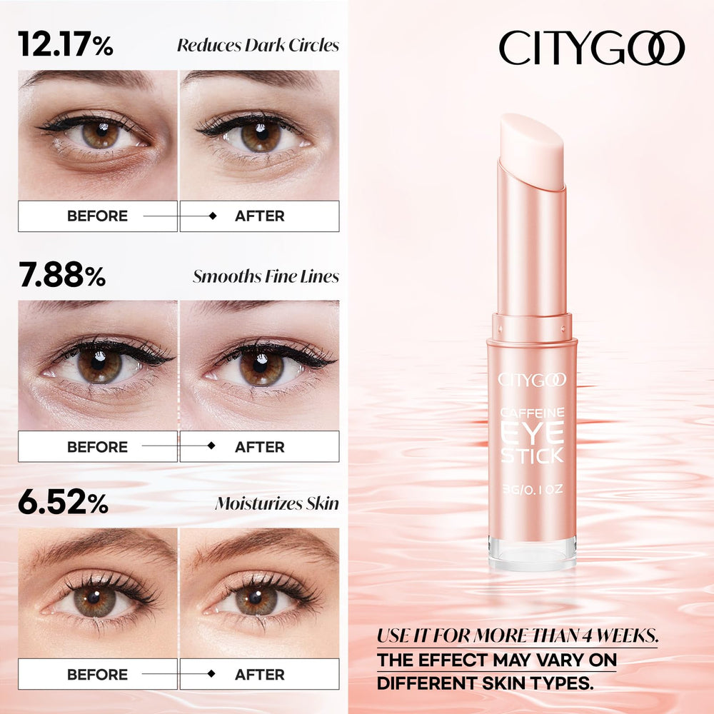 CITYGOO Caffeine Eye Cream Stick texture offers cooling sensation for refreshed eyes.