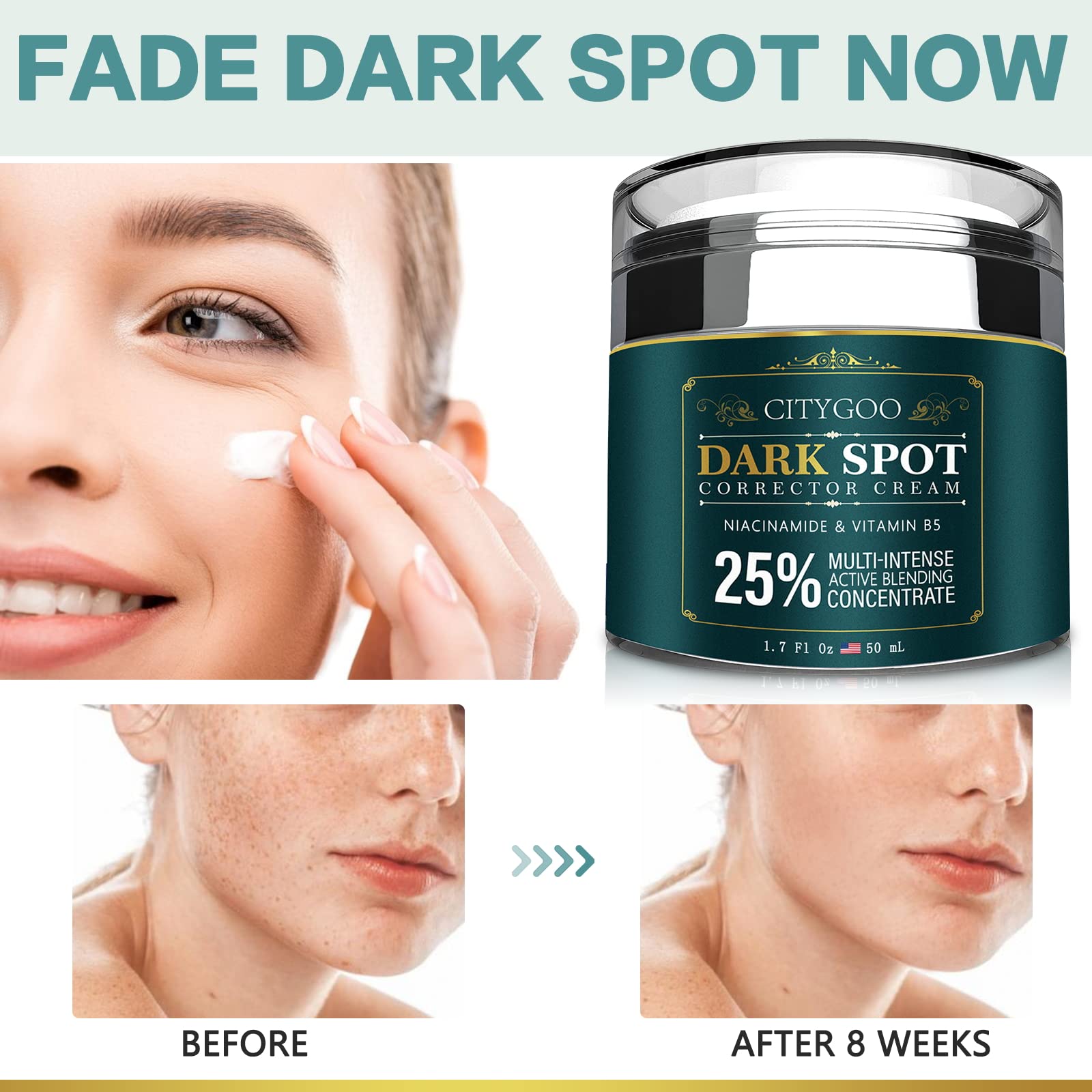 CITYGOO Dark Spot Remover cream-dispense close-up highlighting smooth texture application.