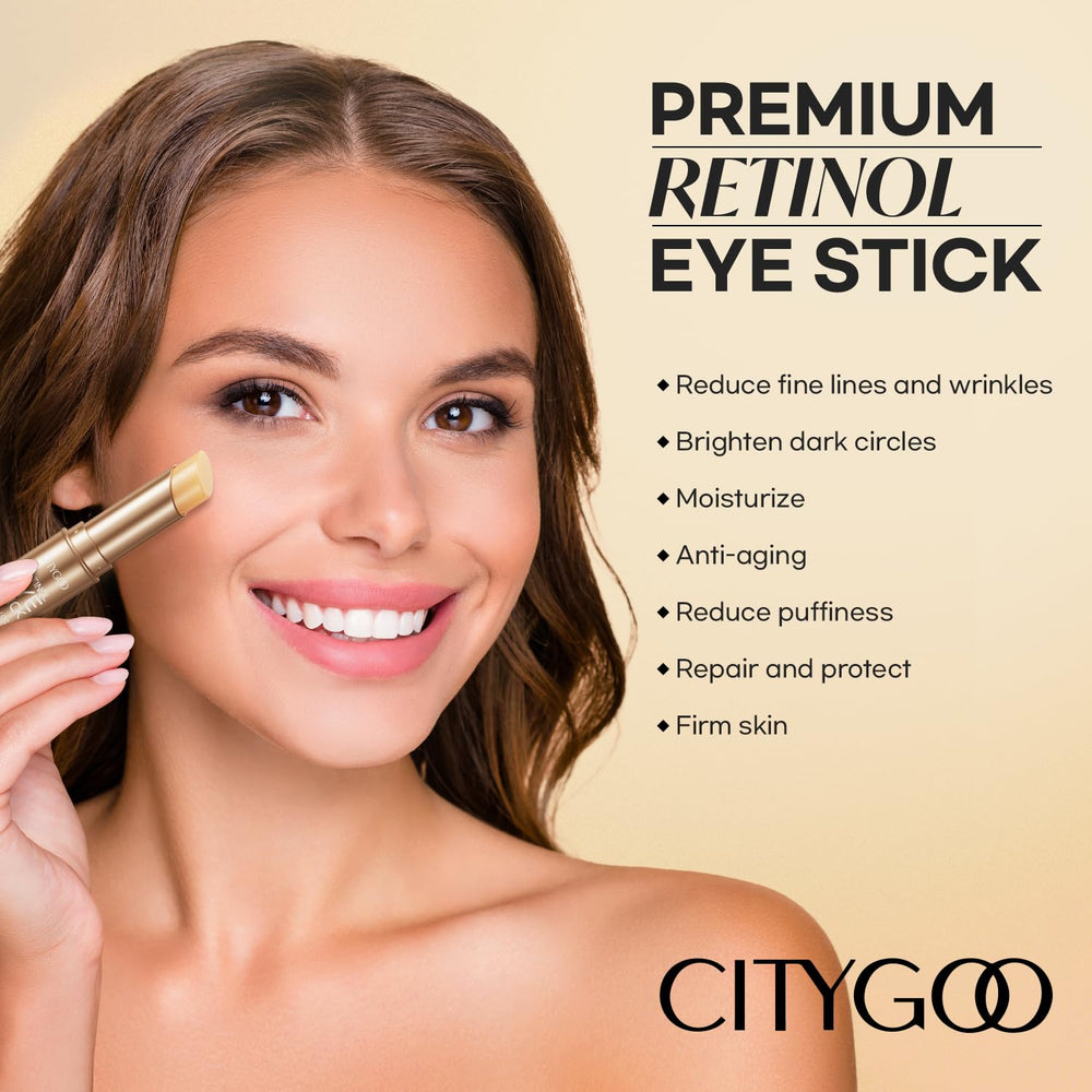 CITYGOO Retinol Eye Stick application swipe for precise under-eye treatment.