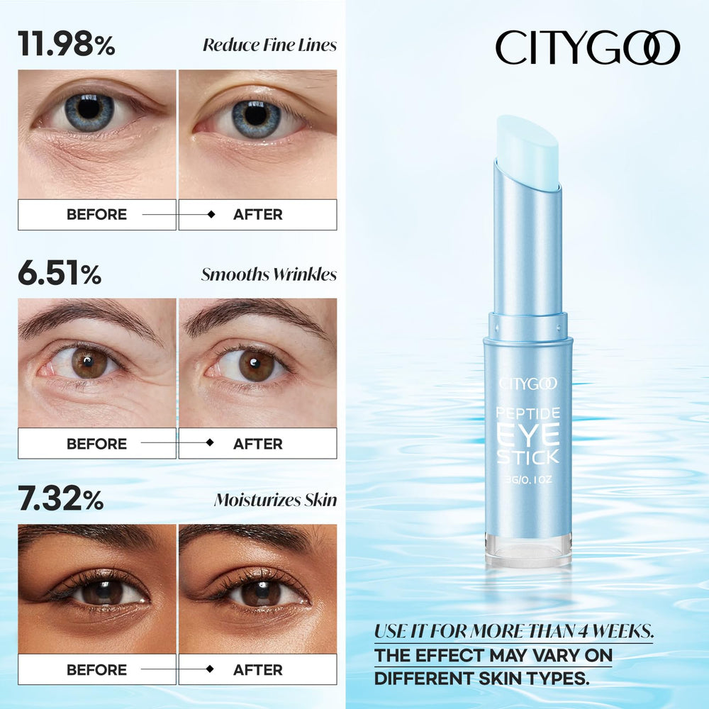 CITYGOO Retinol Eye Stick hydration shot focusing on hydrating formula around eyes.