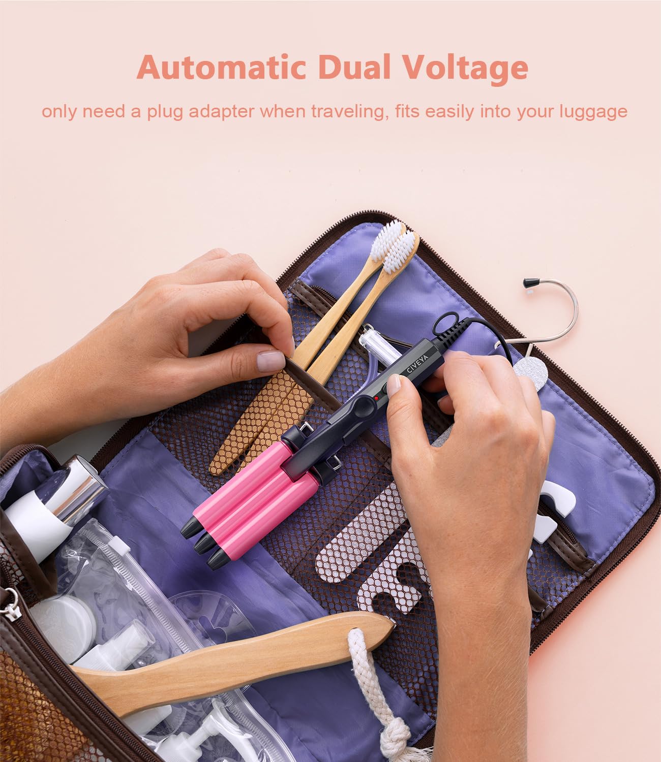 CIVEYA Mini Crimper travel-friendly setup highlights compact on the go styling