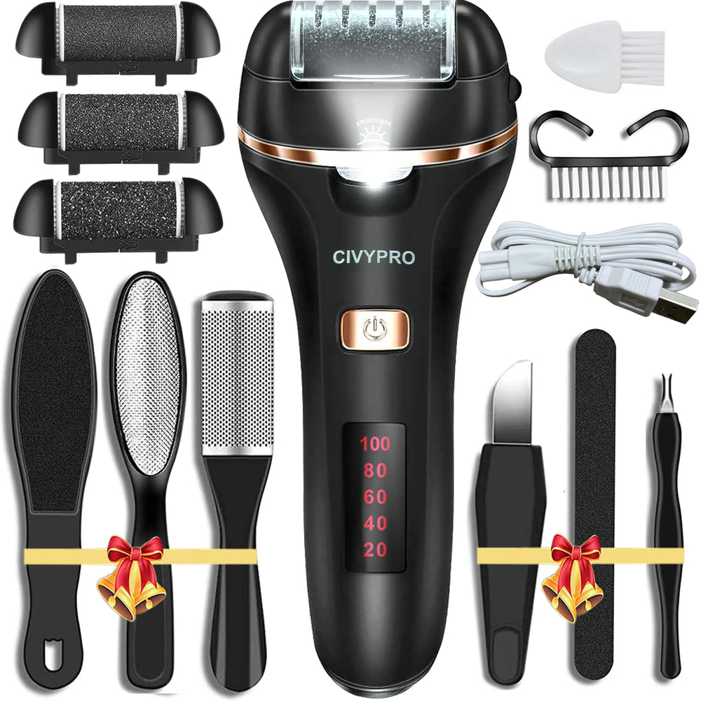 CIVYPRO Electric Foot Callus Remover front view, compact cordless design for home pedicures