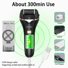 CIVYPRO Electric Foot Callus Remover side view, ergonomic grip in action