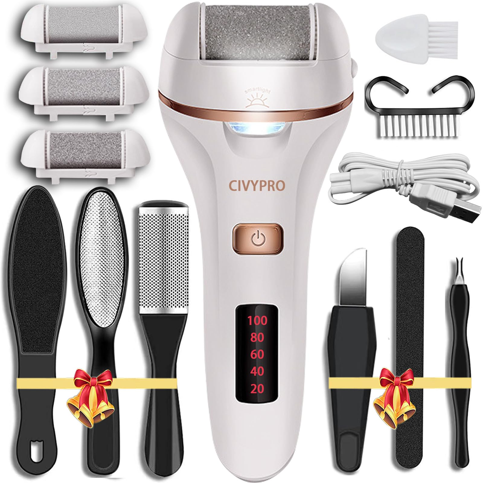 CIVYPRO electric foot file in use for smooth callus reduction.
