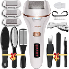 CIVYPRO electric foot file in use for smooth callus reduction.