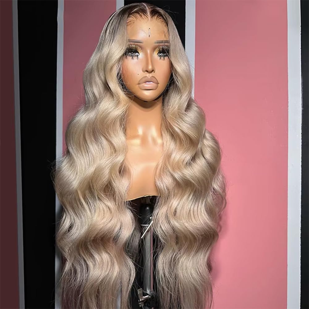 CIYOO ash blonde 13x6 lace front enables versatile parting and styles.
