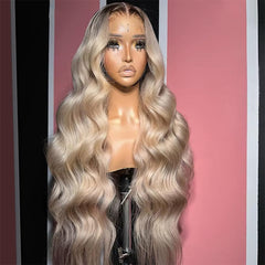 CIYOO ash blonde 13x6 lace front enables versatile parting and styles.