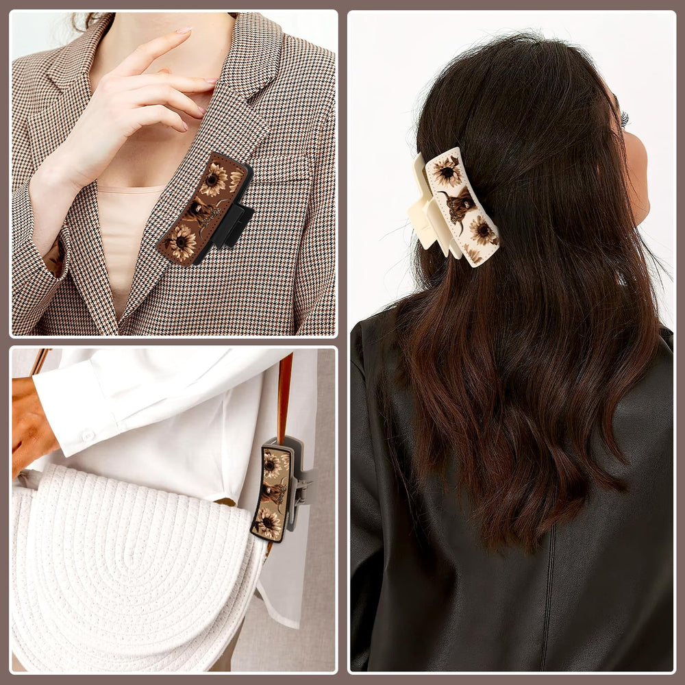 Ciyvolyeen watercolor Highland cow print clip adds playful personality.