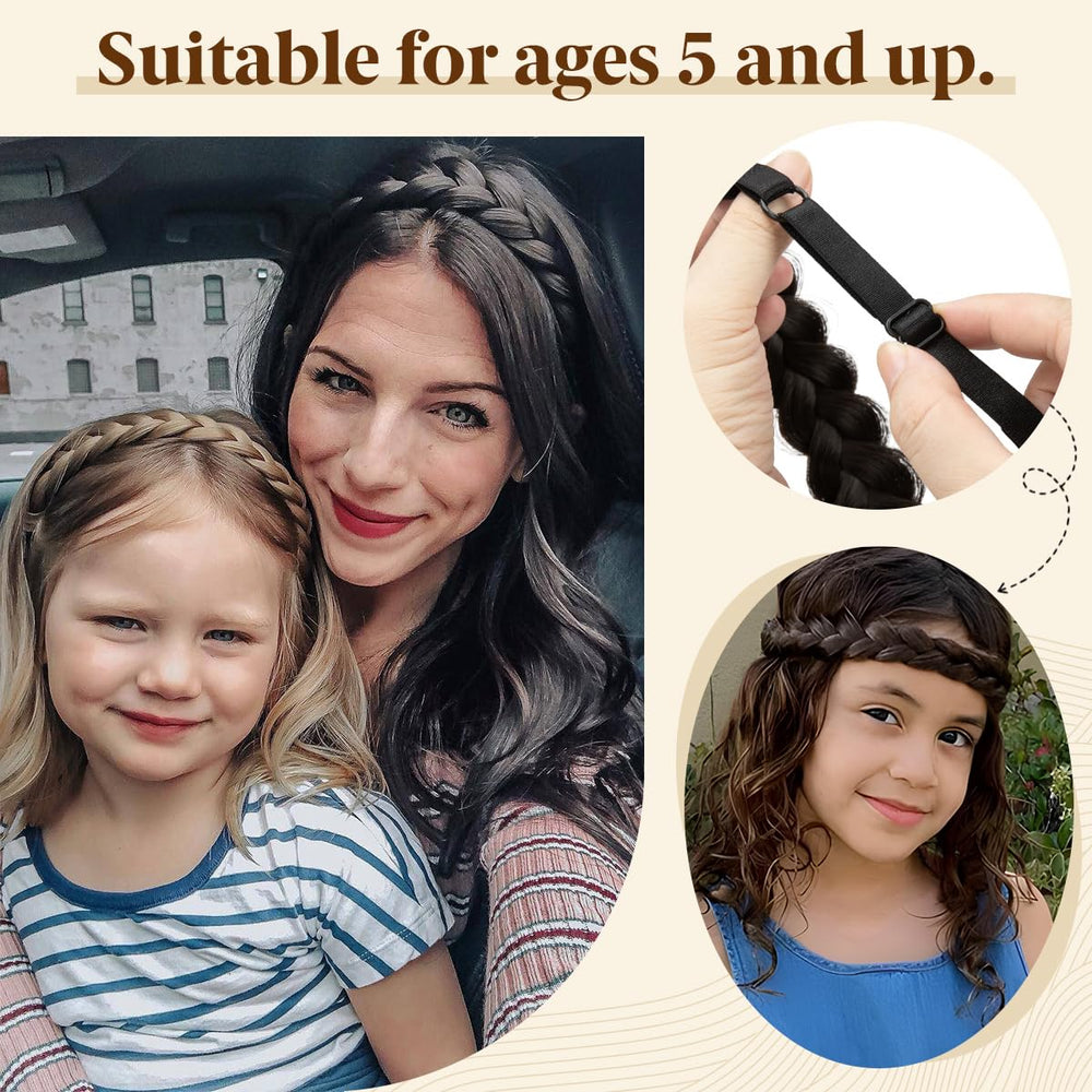 CJL HAIR 2PCs braided headbands modeled as versatile fashion accessory