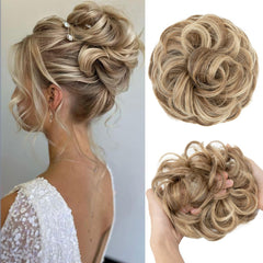 CJL HAIR large messy bun piece in sand adds instant volume for a chic updo.