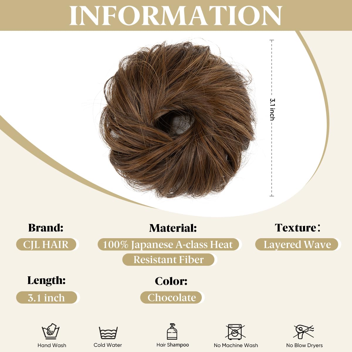 CJL HAIR thin-hair friendly bun close-up shows soft ringlets and gentle volume.