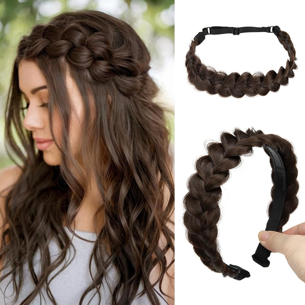 CJL HAIR braided headband dark chocolate handbraided for natural look