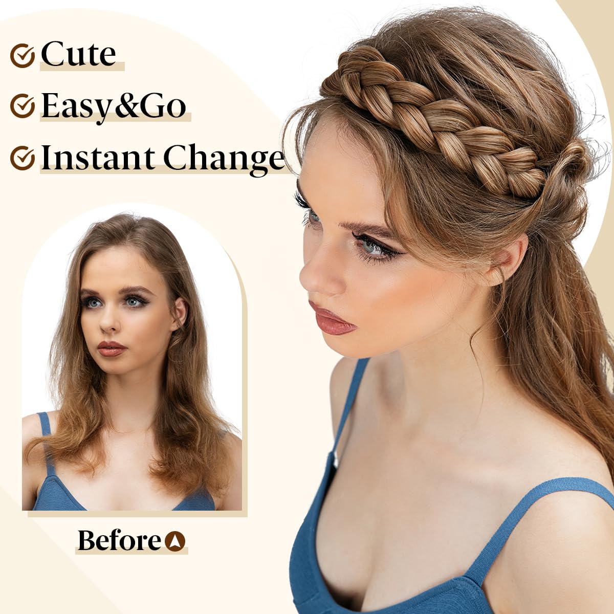 CJL HAIR comfort-fit elastic headband fits most head sizes