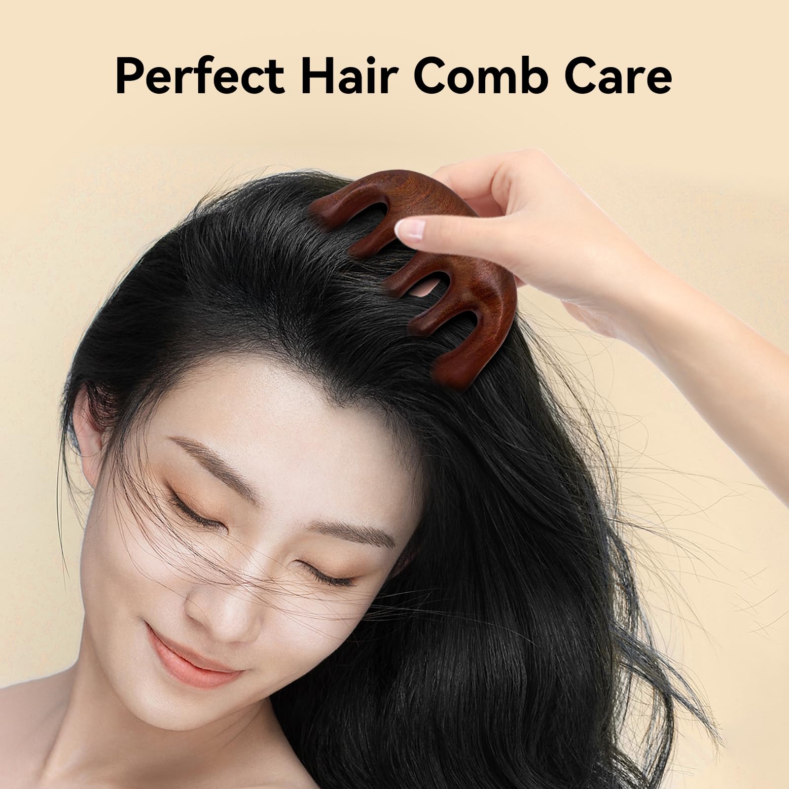 CKCLGTDM wooden massager promoting restful sleep through scalp relaxation