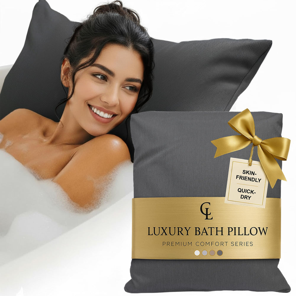 Claessonliving luxury bath pillow ergonomic contour supports head and neck during long soaks