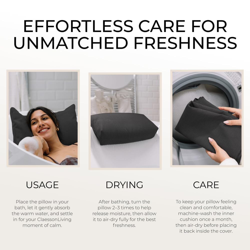 Claessonliving luxury bath pillow fits any tub for versatile use