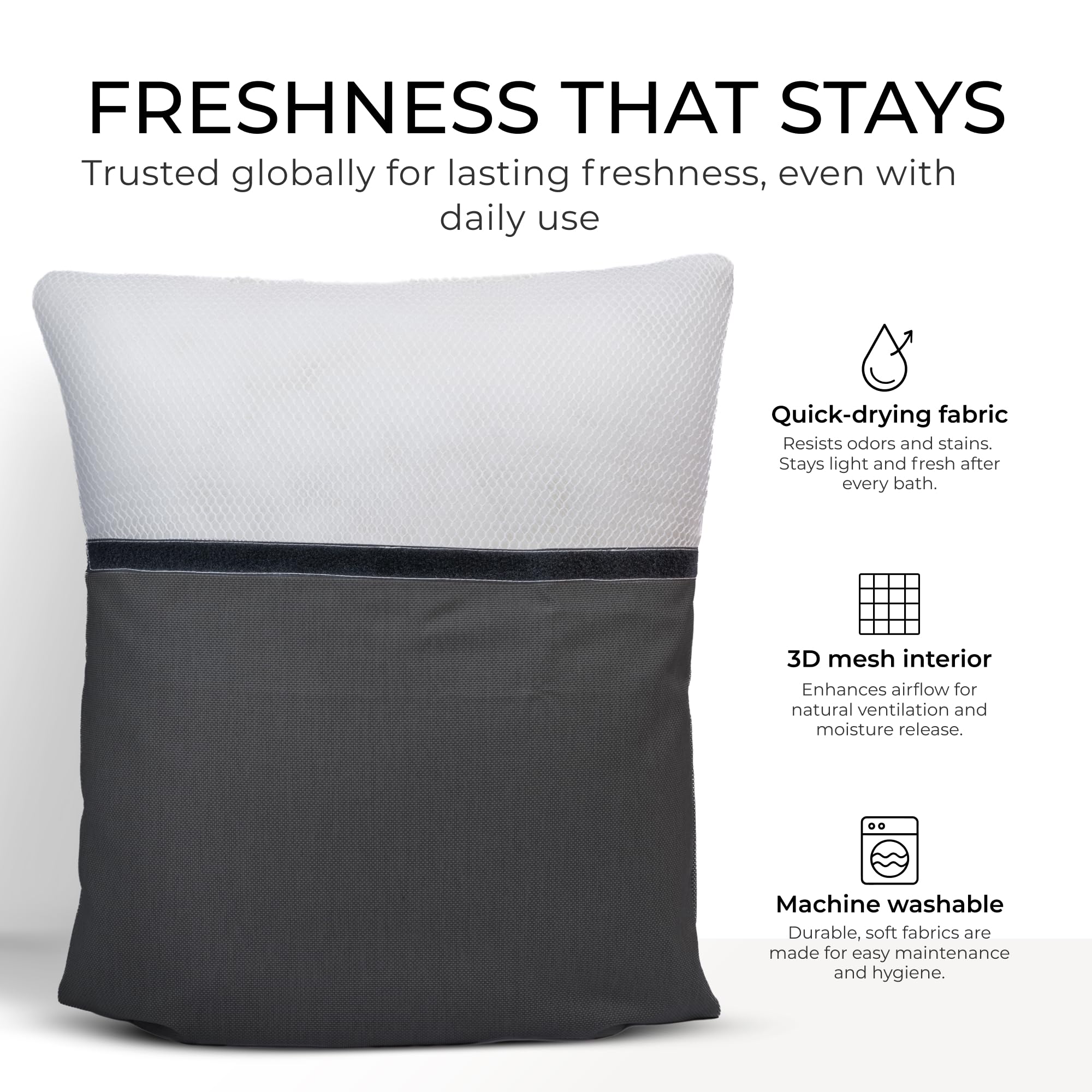 Claessonliving luxury bath pillow machine-washable for easy hygiene