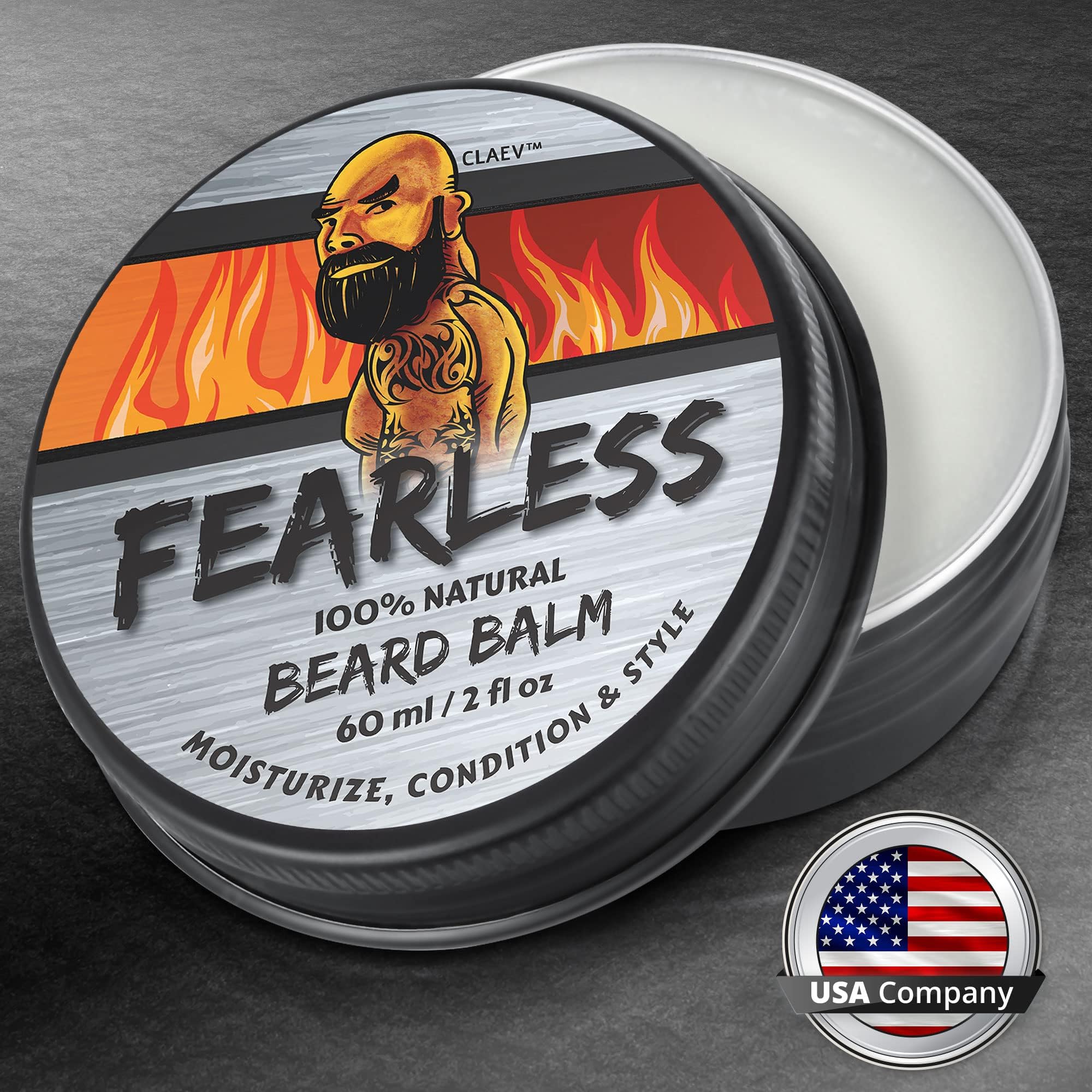 Claev beard balm cedarwood oil scent evokes outdoorsy aroma.