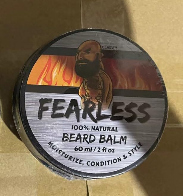 Claev beard balm used outdoors to illustrate rugged-use scenario.