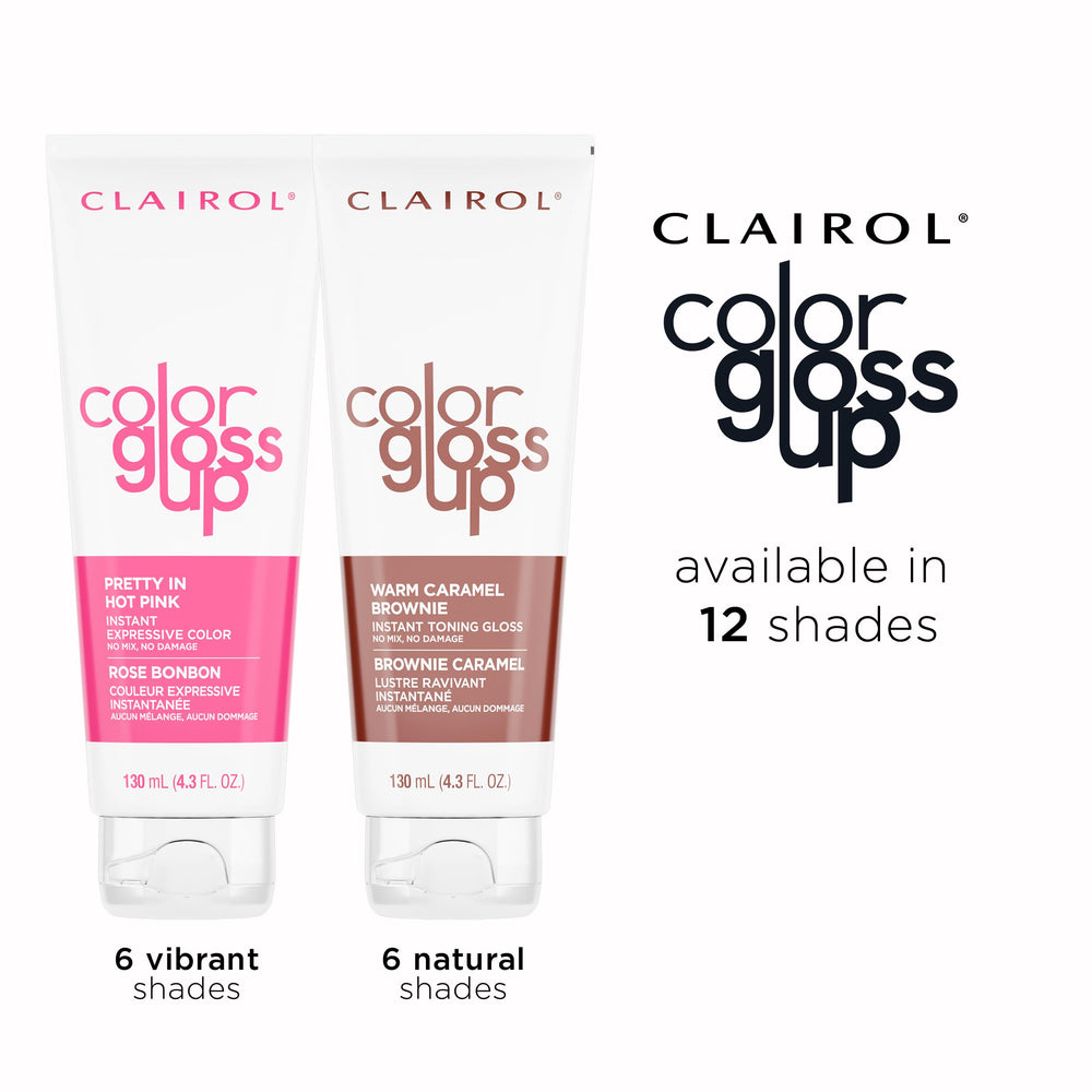 Application glow of Clairol Color Gloss Up on hair for vibrancy