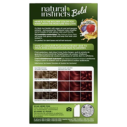 Crema de color de Clairol Natural Instincts Bold, tono duradero.