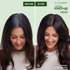 Clairol Natural Instincts root touch-up on hair for blended roots.