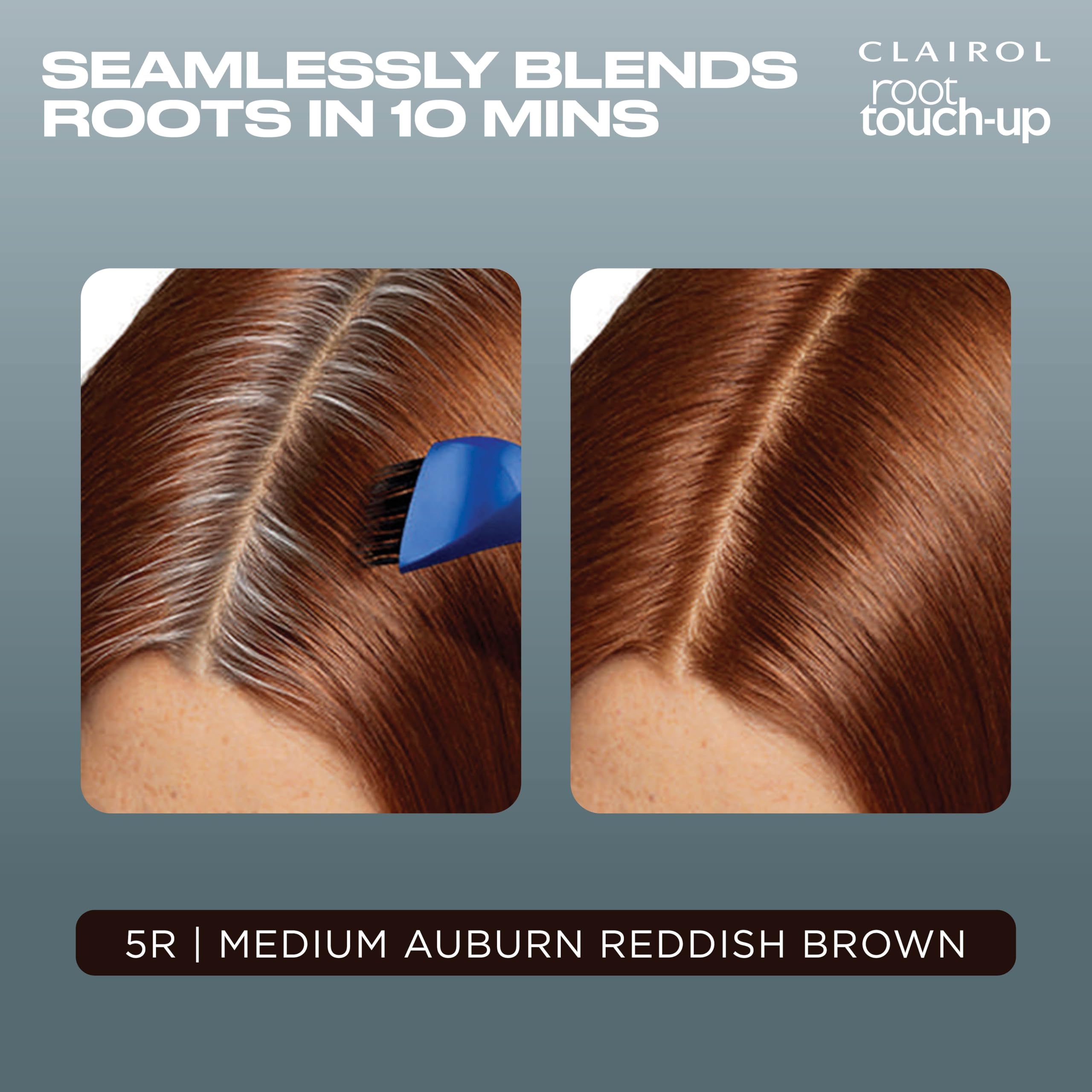Clairol Root Touch-Up 10-minute timer helping quick results.