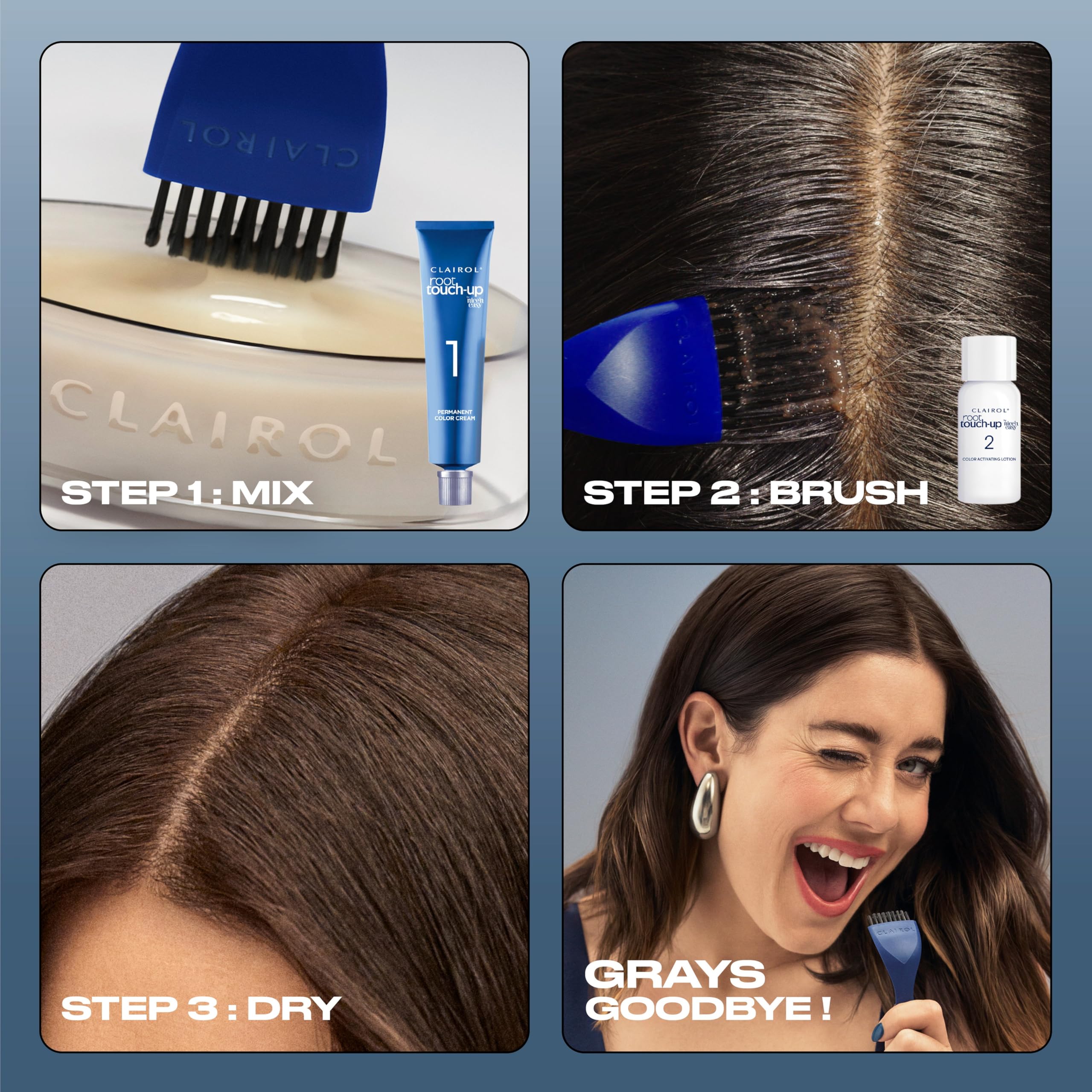 Clairol Root Touch-Up color swatch 5R for shade matching.
