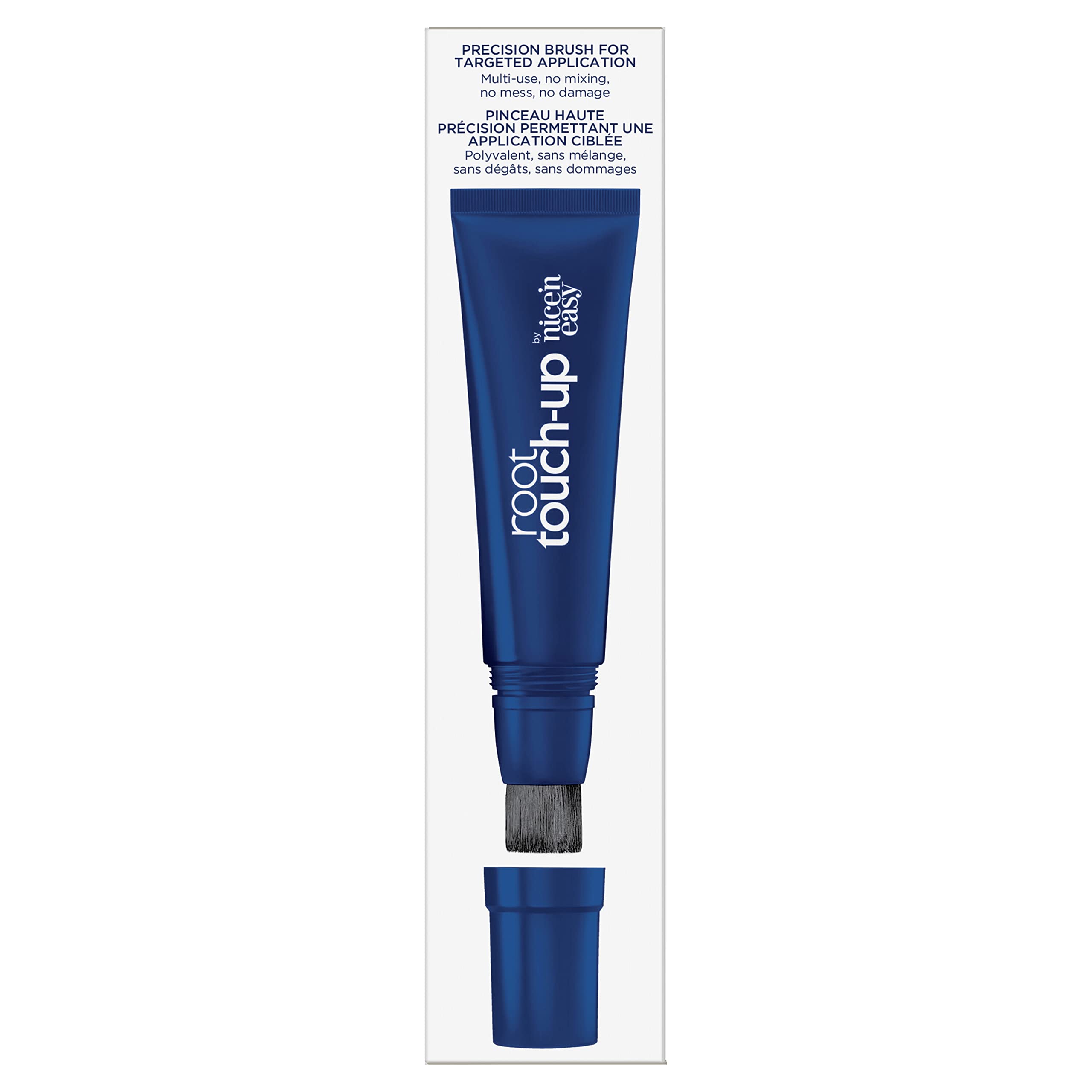 Clairol Root Touch-Up targets temples, roots, and hairline for seamless touch-ups.