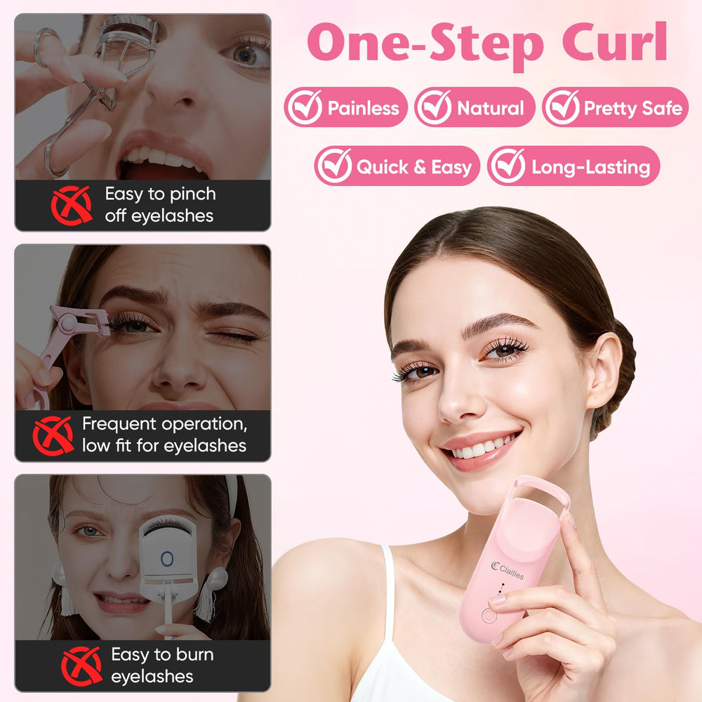 Claities heated eyelash curler safety technology reducing pinching and burns