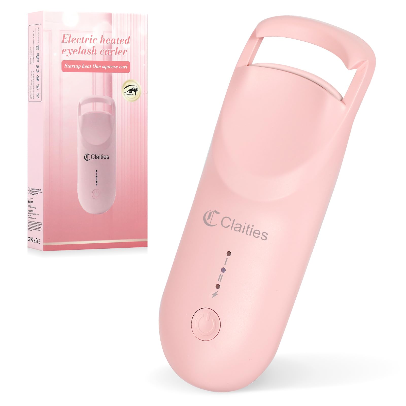 Claities heated eyelash curler ten-second heat delivers quick lift for natural lashes