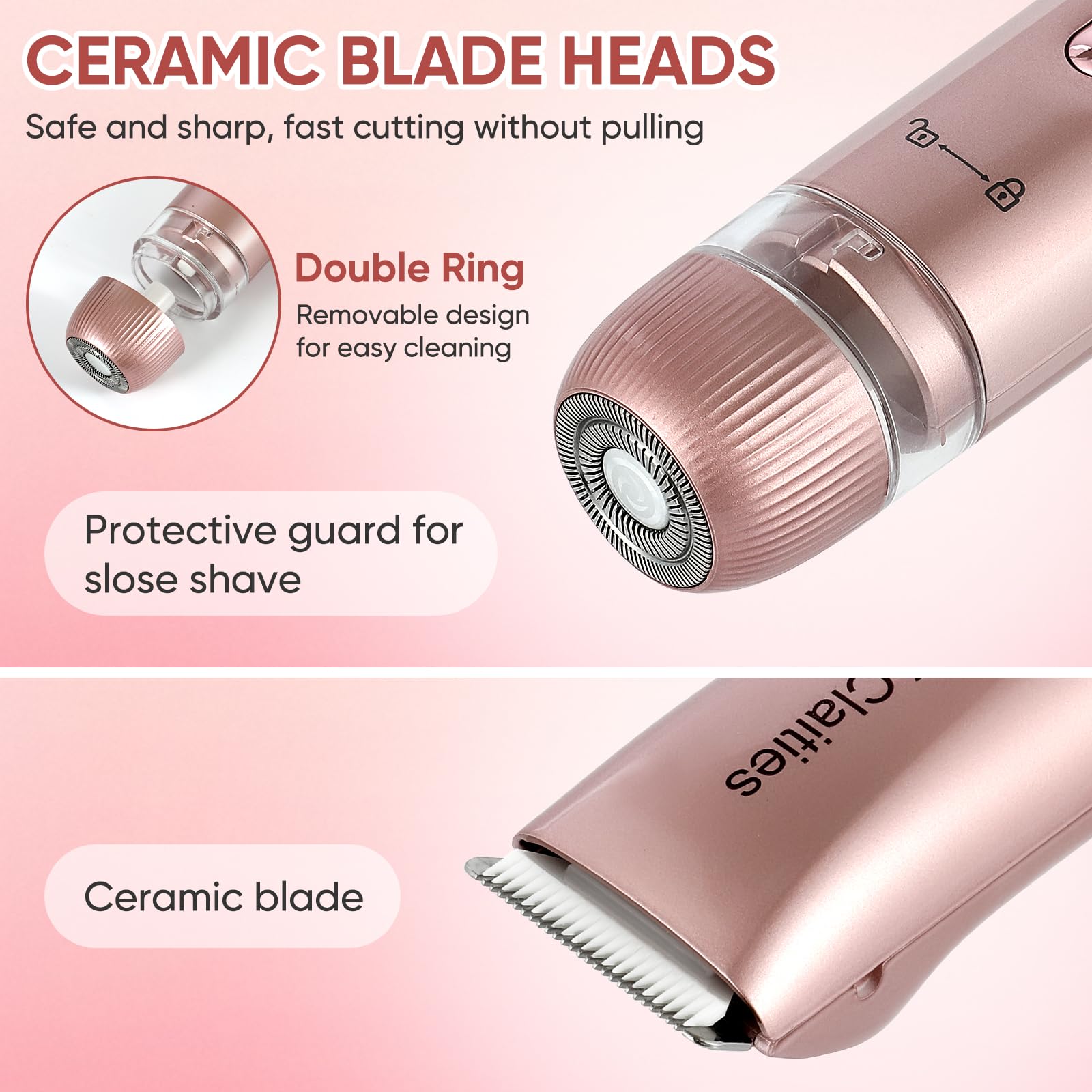 Claities IPX7 waterproof feature enables convenient wet and dry grooming.