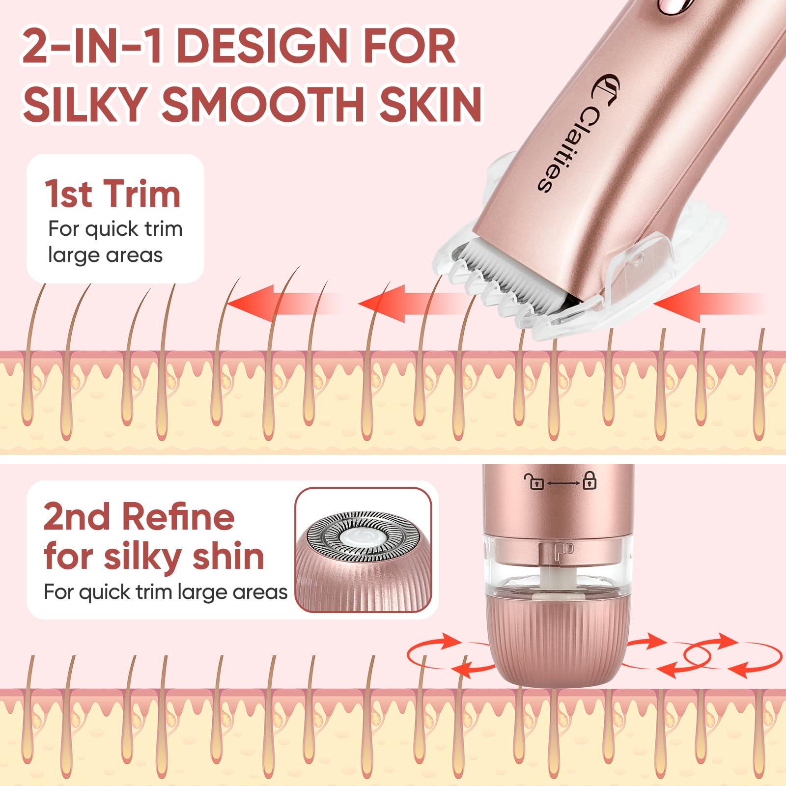 Claities USB-rechargeable compact design suits travel grooming on the go.