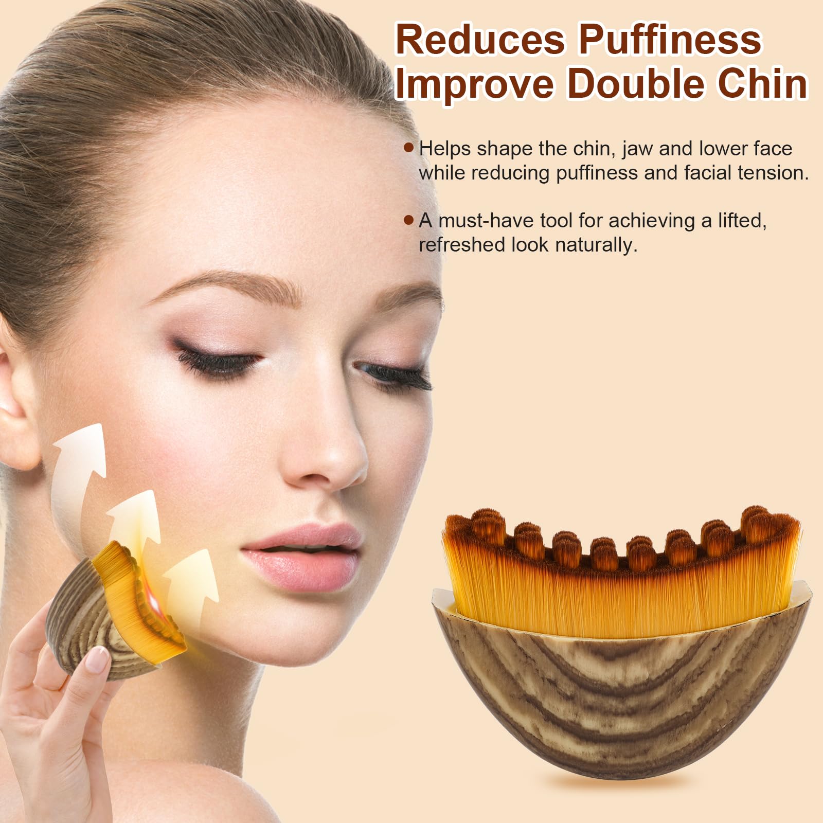 Clapery lymphatic contour brush jawline focus aids contour shaping with gentle massage.