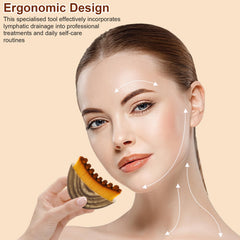 Clapery lymphatic contour brush neck-area demonstrates gentle massage along the neck.