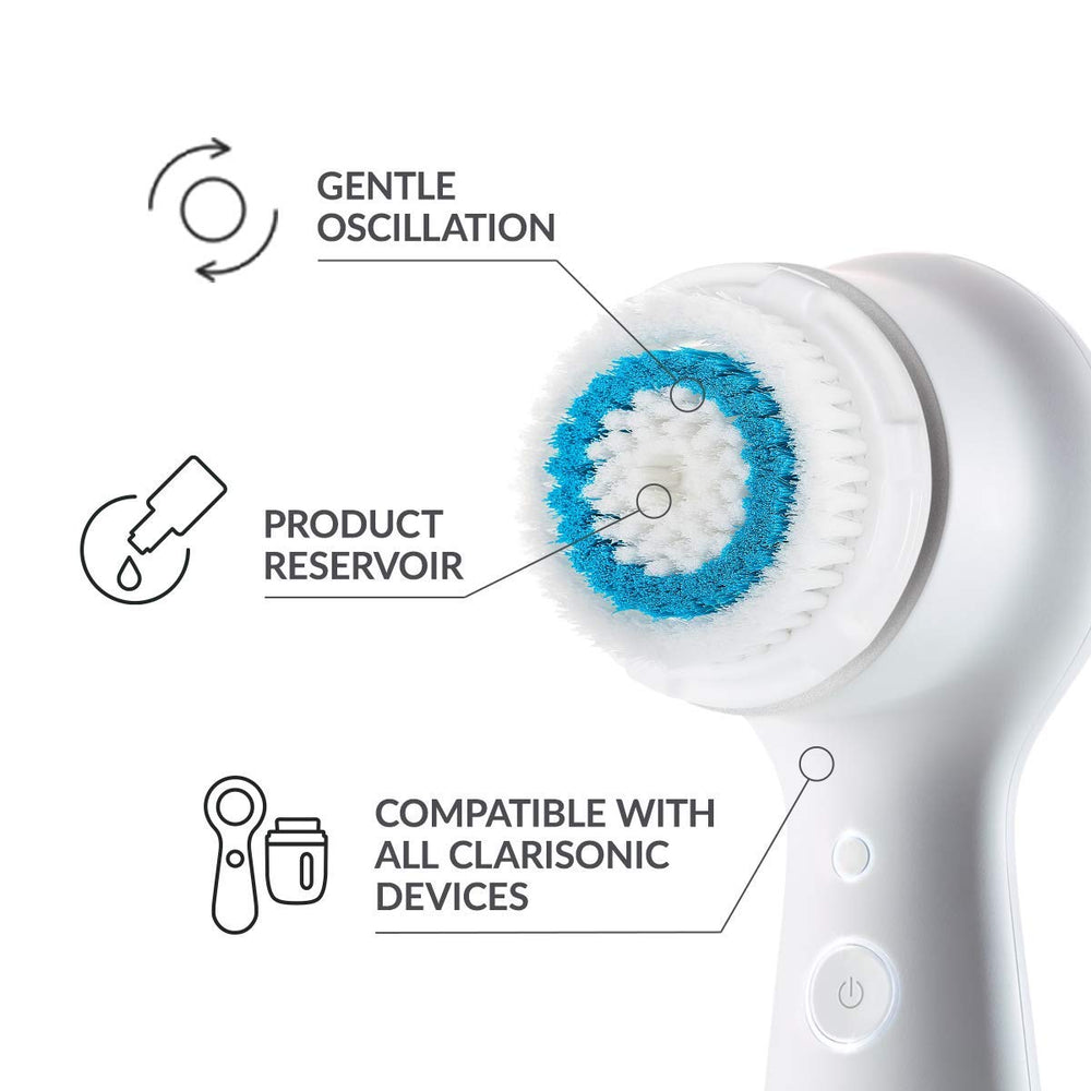 Clarisonic Deep Pore brush head for Alpha Fit supports smooth pores during daily cleansing.