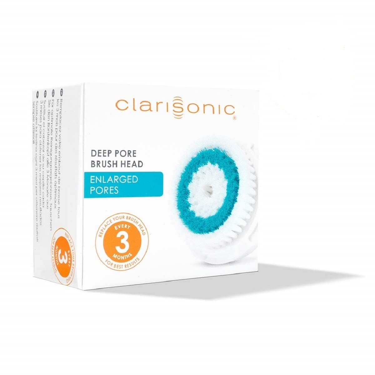 Clarisonic Deep Pore brush head for Smart Profile Uplift minimizes debris for refreshed skin.